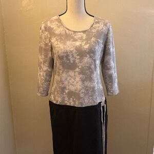 Chic Gray Tie-Dye Midi Dress